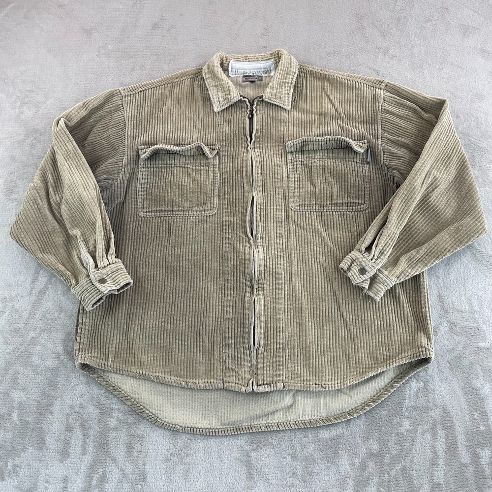 Vintage‎ 90s 80s Quiksilver Jacket Men Large Beige Elephant Corduroy Full Zip